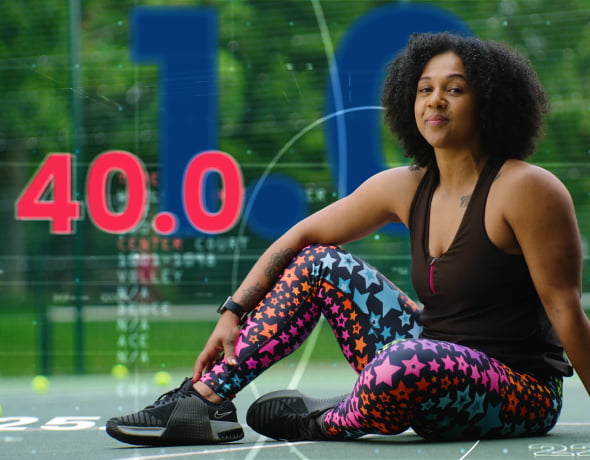 tennis player alongside her World Tennis Number